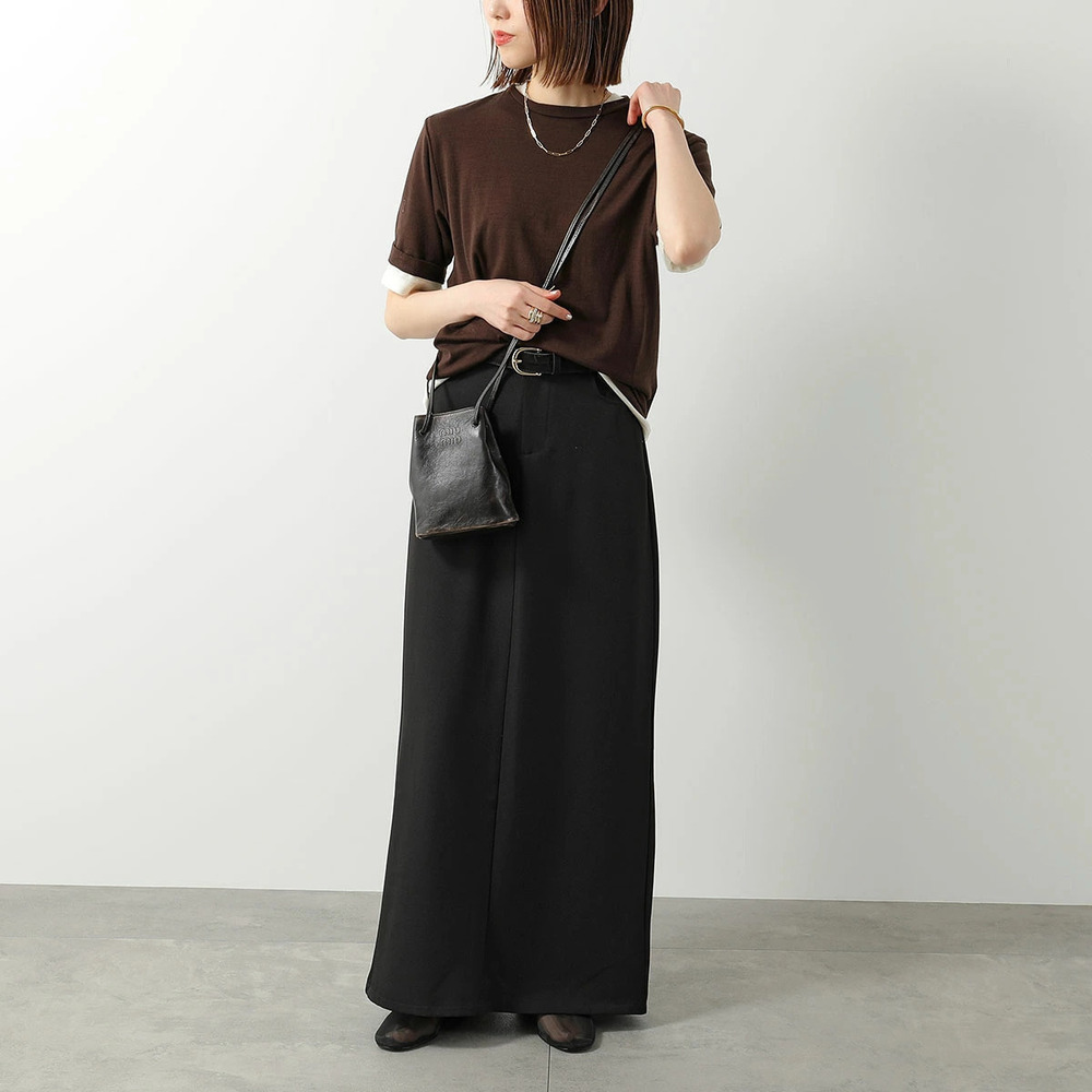 Miu Miu Shoulder Bag Leather Finish Crossbody Drawstring CAFFE